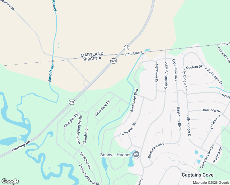 map of restaurants, bars, coffee shops, grocery stores, and more near 1948 Captains Corridor in Greenbackville