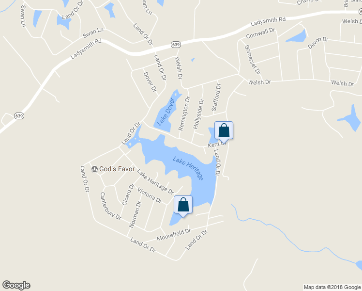 map of restaurants, bars, coffee shops, grocery stores, and more near 918 Kent Drive in Ruther Glen