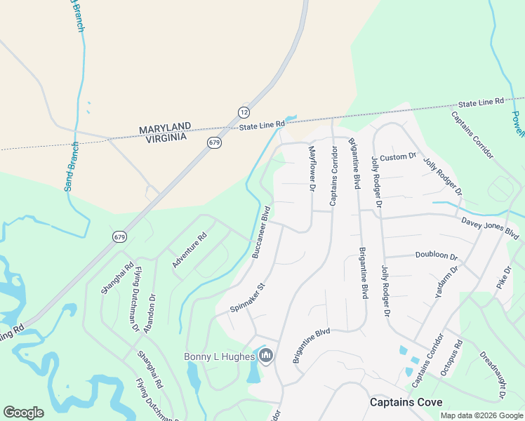 map of restaurants, bars, coffee shops, grocery stores, and more near 1948 Captains Corridor in Greenbackville