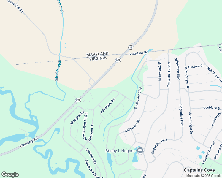 map of restaurants, bars, coffee shops, grocery stores, and more near 142 Captains Corridor in Greenbackville
