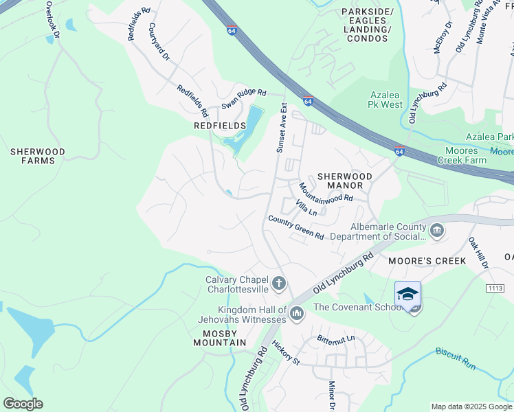 map of restaurants, bars, coffee shops, grocery stores, and more near 665 Bleeker Street in Charlottesville