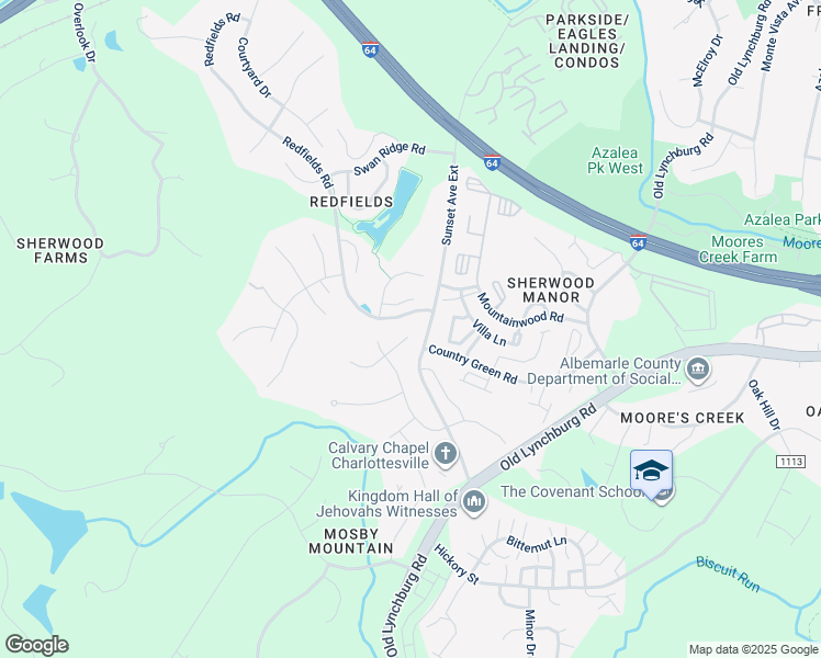 map of restaurants, bars, coffee shops, grocery stores, and more near 665 Bleeker Street in Charlottesville