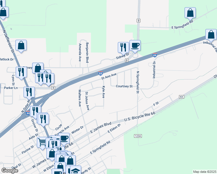 map of restaurants, bars, coffee shops, grocery stores, and more near 631 Saint Richard Street in Saint James