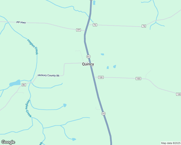 map of restaurants, bars, coffee shops, grocery stores, and more near Missouri 83 in Quincy