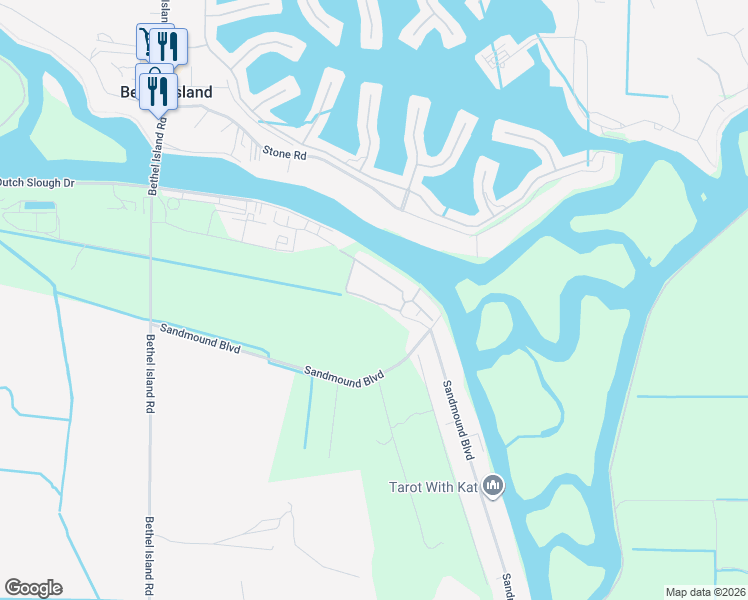 map of restaurants, bars, coffee shops, grocery stores, and more near 3526 Mariner Road in Oakley