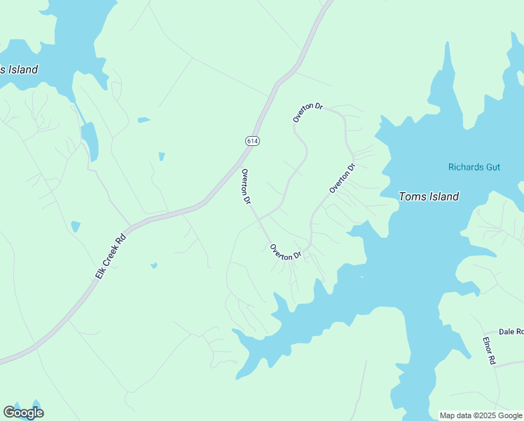 map of restaurants, bars, coffee shops, grocery stores, and more near 1498 Overton Drive in Mineral