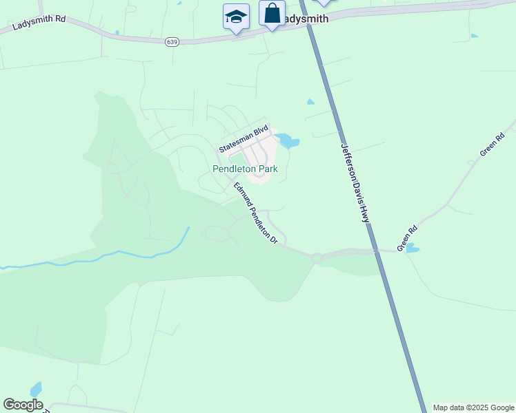 map of restaurants, bars, coffee shops, grocery stores, and more near 7287 Legacy Lane in Ruther Glen