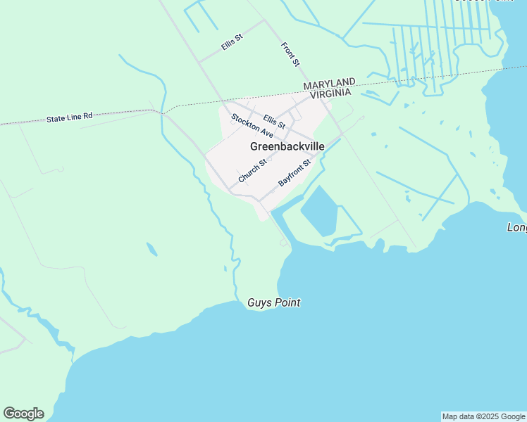 map of restaurants, bars, coffee shops, grocery stores, and more near 2048 Harbor Drive in Greenbackville