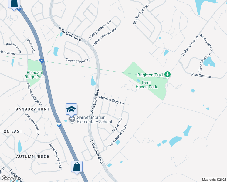 map of restaurants, bars, coffee shops, grocery stores, and more near 1501 Deer Haven Lane in Lexington