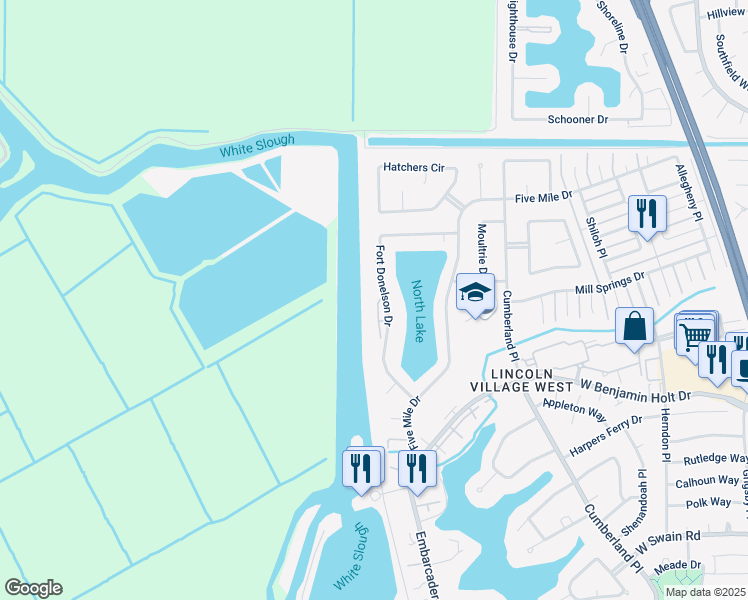map of restaurants, bars, coffee shops, grocery stores, and more near 3939 Fort Donelson Drive in Stockton