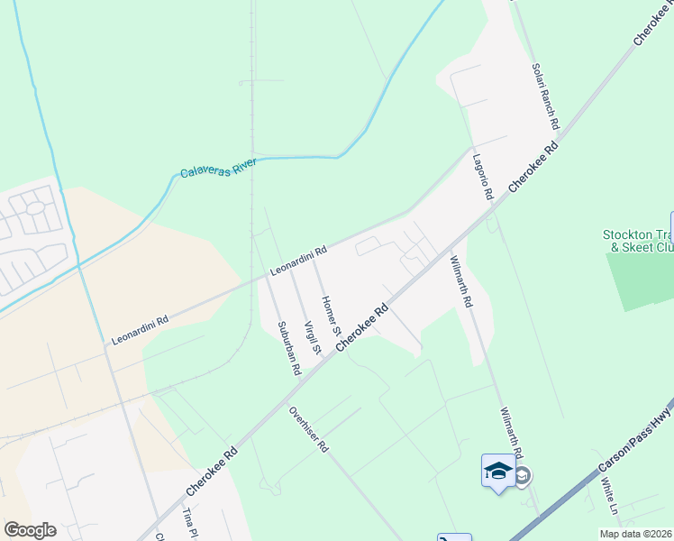 map of restaurants, bars, coffee shops, grocery stores, and more near 4616 Homer Street in Stockton