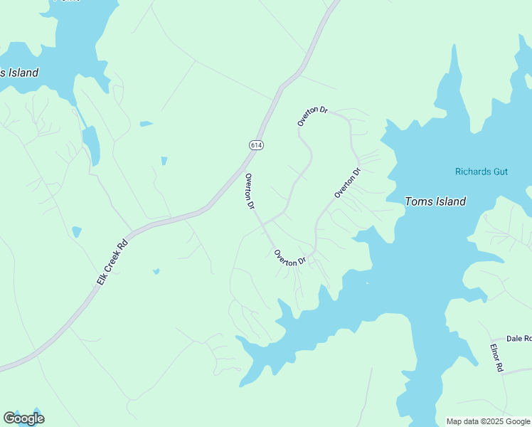 map of restaurants, bars, coffee shops, grocery stores, and more near 1498 Overton Drive in Mineral