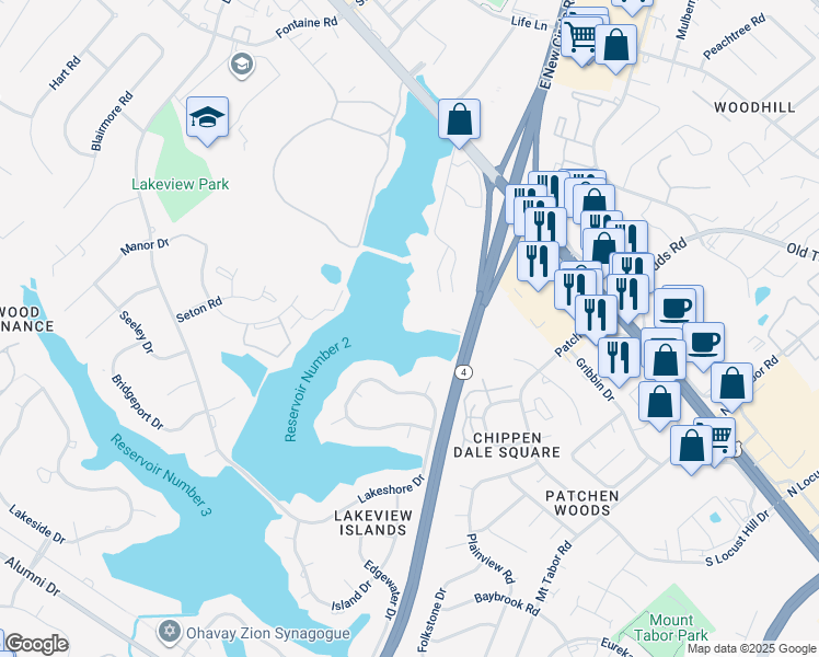 map of restaurants, bars, coffee shops, grocery stores, and more near 2414 Lake Park Road in Lexington
