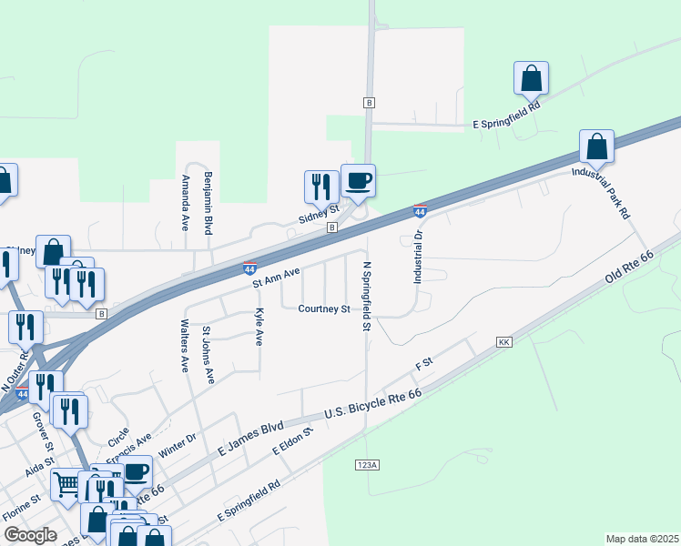 map of restaurants, bars, coffee shops, grocery stores, and more near 641 Saint David Street in Saint James
