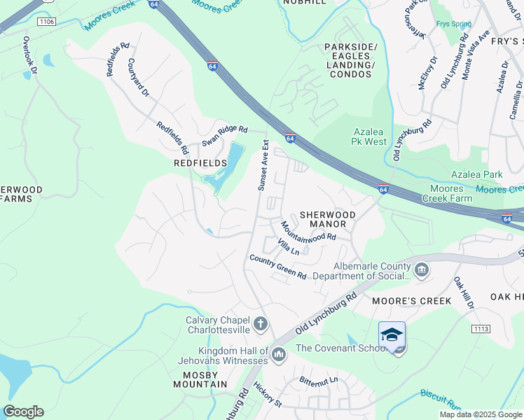 map of restaurants, bars, coffee shops, grocery stores, and more near 1850 Candlewood Court in Charlottesville