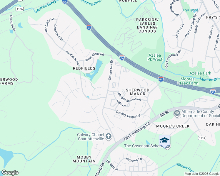 map of restaurants, bars, coffee shops, grocery stores, and more near 1855 Candlewood Court in Charlottesville