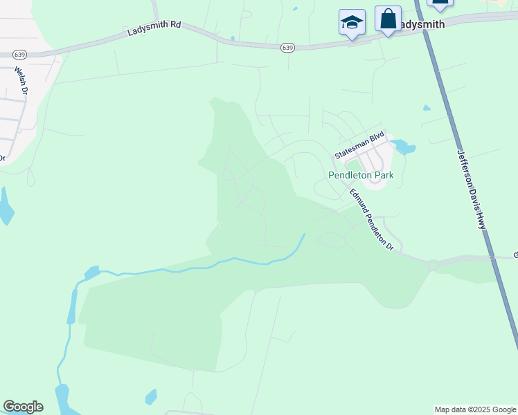 map of restaurants, bars, coffee shops, grocery stores, and more near 18414 Hewes Terrace in Ruther Glen