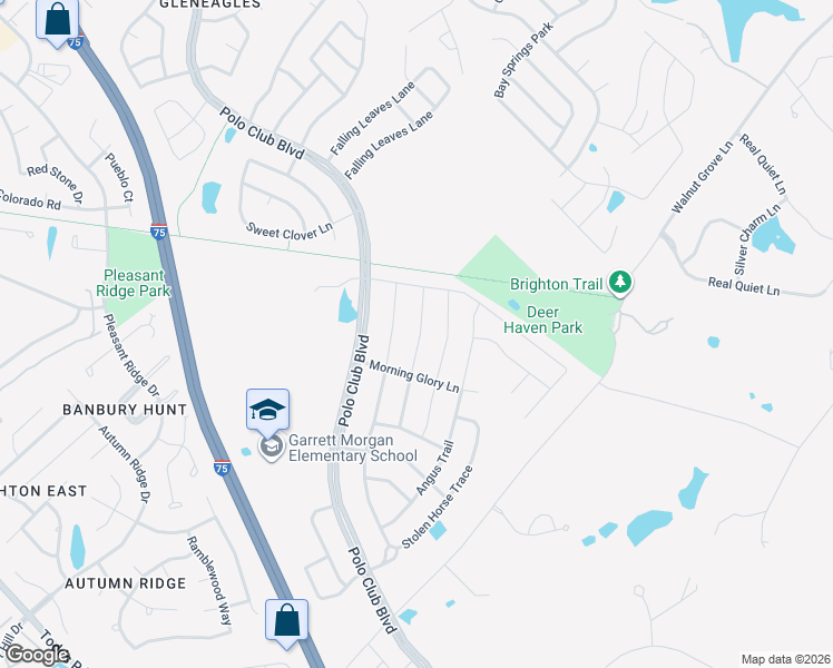 map of restaurants, bars, coffee shops, grocery stores, and more near 1501 Deer Haven Lane in Lexington