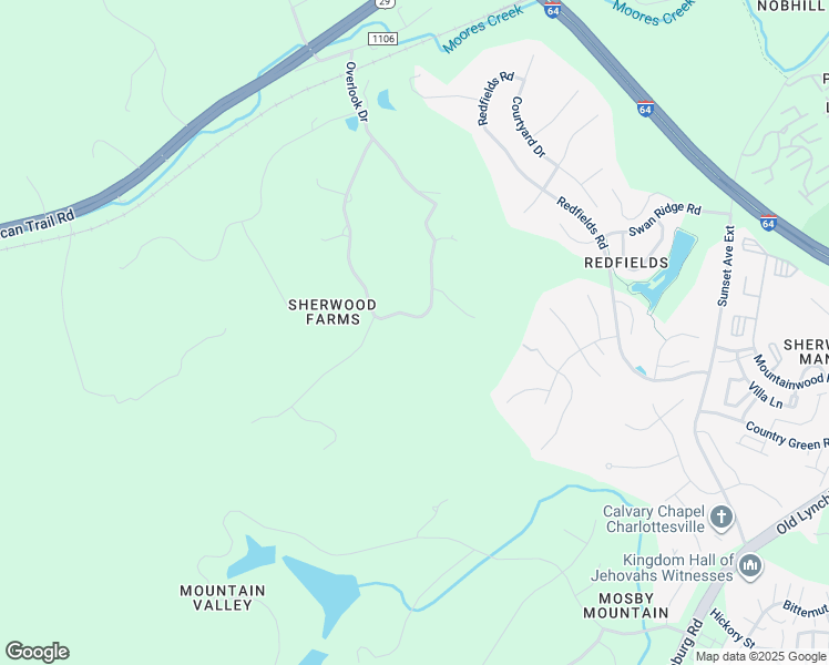 map of restaurants, bars, coffee shops, grocery stores, and more near 1471 Overlook Drive in Charlottesville