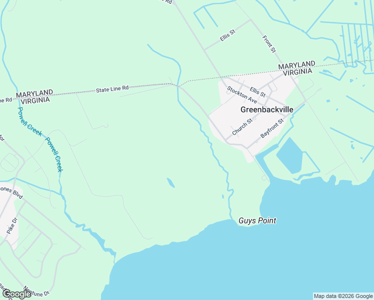 map of restaurants, bars, coffee shops, grocery stores, and more near 38508 State Line Road in Greenbackville