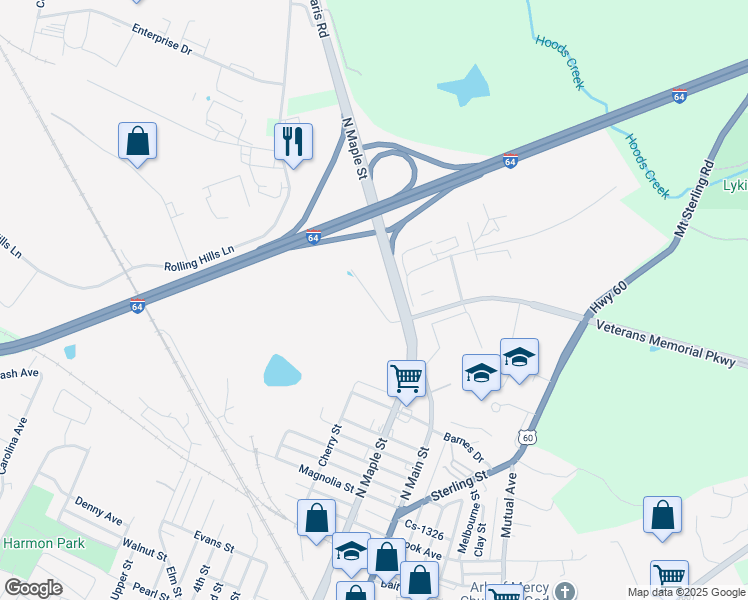 map of restaurants, bars, coffee shops, grocery stores, and more near Old Paris Pike in Winchester
