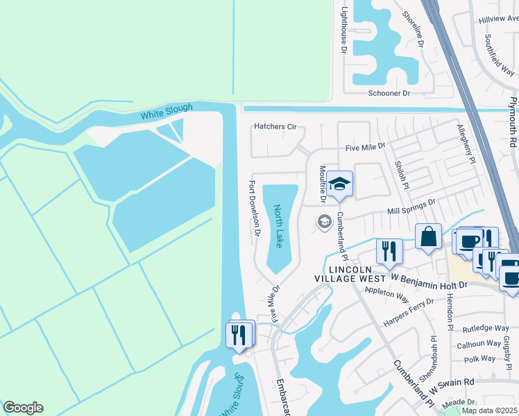 map of restaurants, bars, coffee shops, grocery stores, and more near 4004 Fort Donelson Drive in Stockton