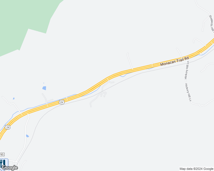 map of restaurants, bars, coffee shops, grocery stores, and more near 985 Britts Mountain Hollow in Charlottesville