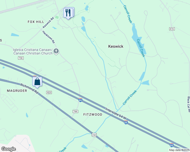 map of restaurants, bars, coffee shops, grocery stores, and more near 880 Club Drive in Keswick