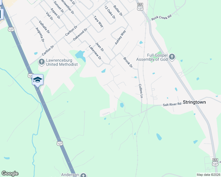 map of restaurants, bars, coffee shops, grocery stores, and more near 120 Roark Court in Lawrenceburg
