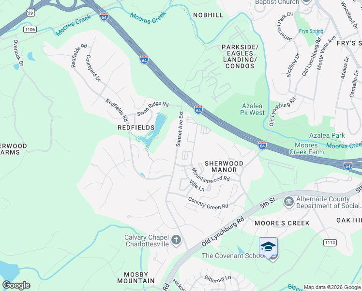map of restaurants, bars, coffee shops, grocery stores, and more near 1925 Beechcrest Court in Charlottesville