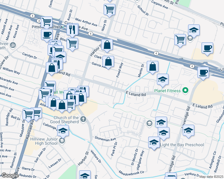 map of restaurants, bars, coffee shops, grocery stores, and more near 2201 Glenmount Drive in Pittsburg