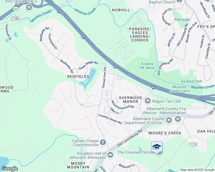 map of restaurants, bars, coffee shops, grocery stores, and more near 1925 Beechcrest Court in Charlottesville