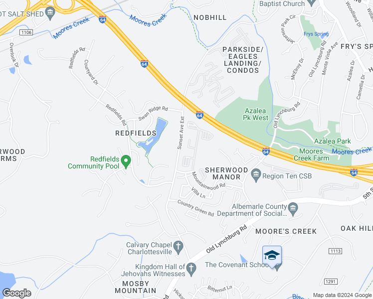 map of restaurants, bars, coffee shops, grocery stores, and more near 1925 Beechcrest Court in Charlottesville