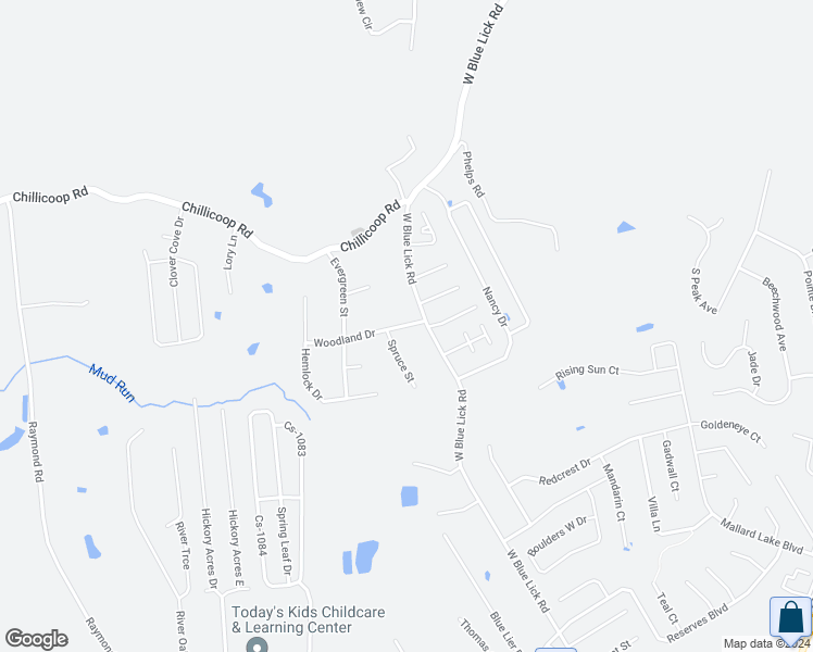 map of restaurants, bars, coffee shops, grocery stores, and more near 299 Woodland Drive in Shepherdsville