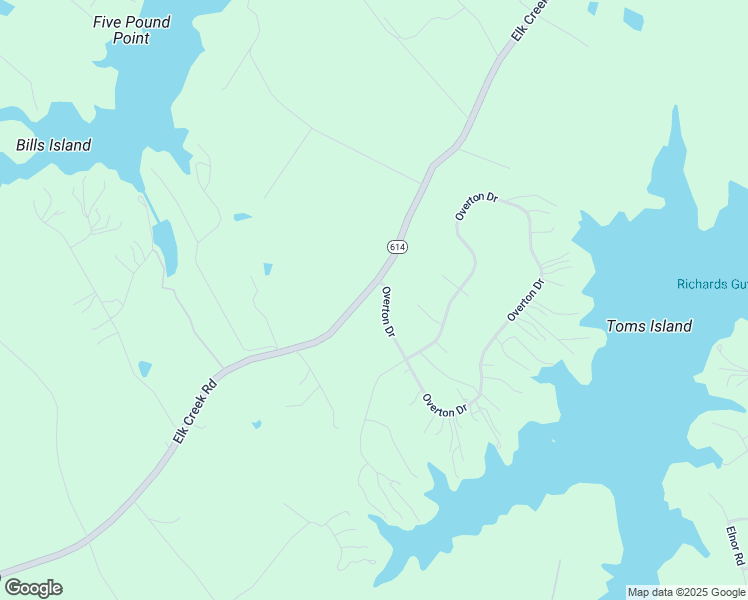 map of restaurants, bars, coffee shops, grocery stores, and more near 72 Overton Drive in Mineral