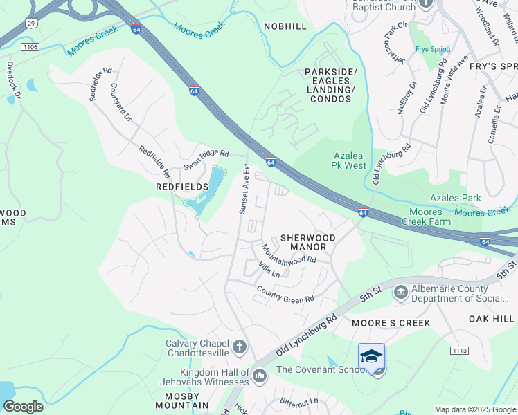 map of restaurants, bars, coffee shops, grocery stores, and more near 1925 Beechcrest Court in Charlottesville