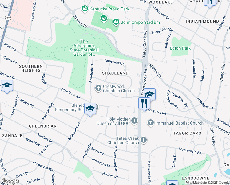 map of restaurants, bars, coffee shops, grocery stores, and more near 717 Old Dobbin Rd in Lexington