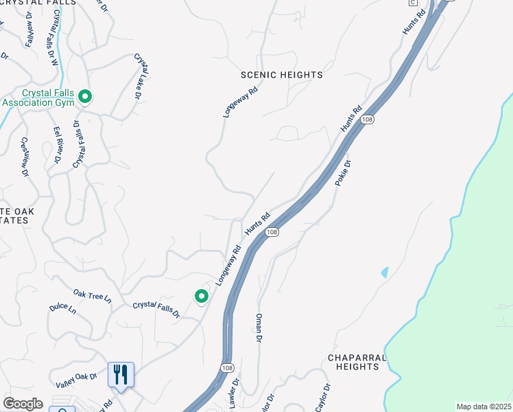 map of restaurants, bars, coffee shops, grocery stores, and more near 21403 Longeway Road in Sonora