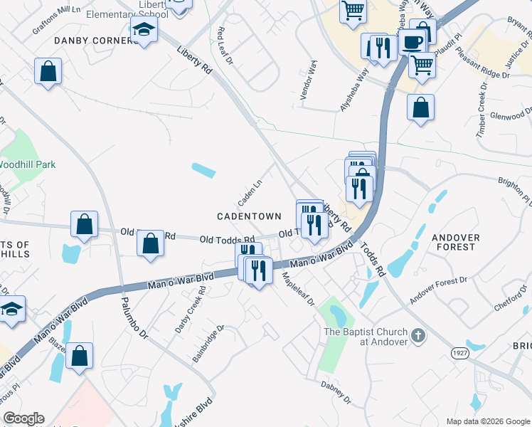map of restaurants, bars, coffee shops, grocery stores, and more near in Lexington