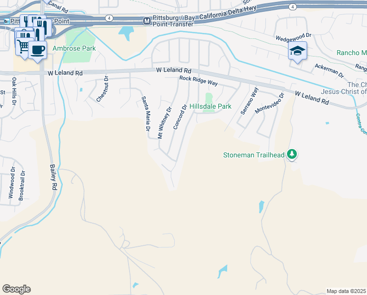 map of restaurants, bars, coffee shops, grocery stores, and more near 2265 Jacqueline Drive in Pittsburg