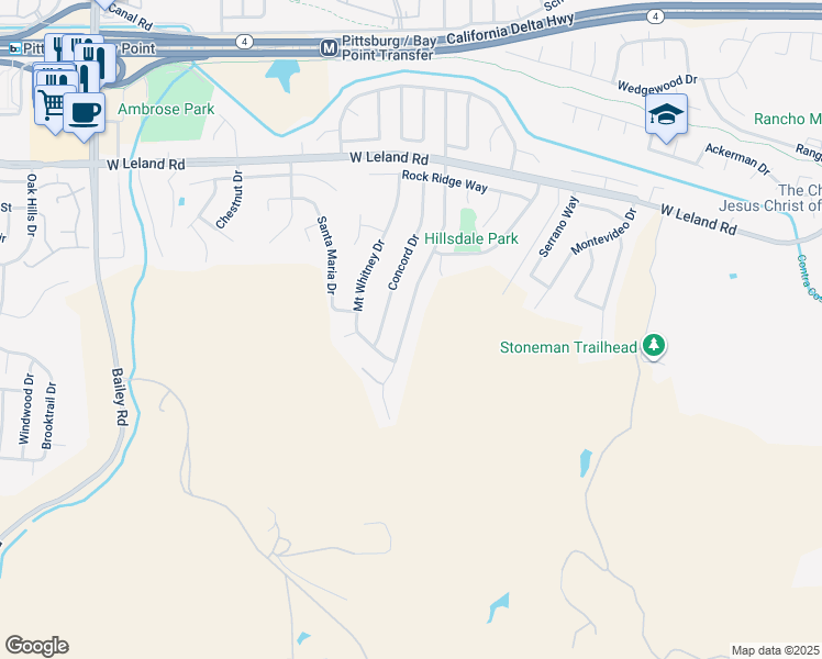 map of restaurants, bars, coffee shops, grocery stores, and more near 2265 Jacqueline Drive in Pittsburg