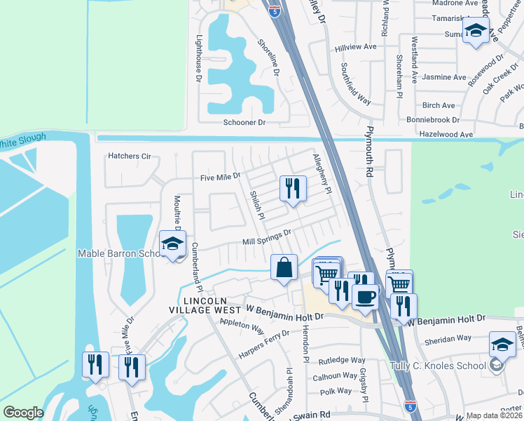 map of restaurants, bars, coffee shops, grocery stores, and more near 6861 Sumter Quay Circle in Stockton