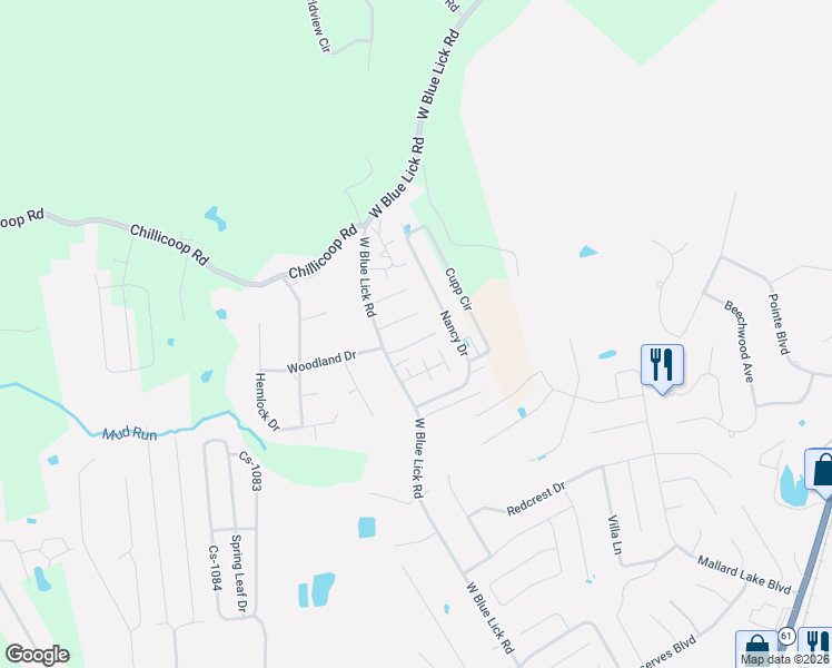map of restaurants, bars, coffee shops, grocery stores, and more near 163 Sarah Way in Shepherdsville