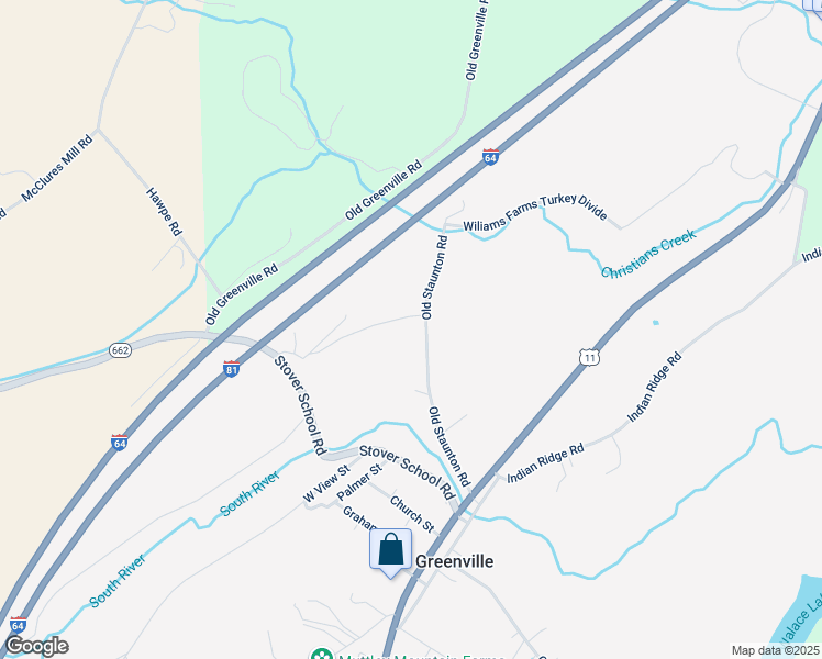 map of restaurants, bars, coffee shops, grocery stores, and more near 152 Old Staunton Road in Greenville