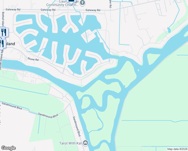 map of restaurants, bars, coffee shops, grocery stores, and more near 3824 Stone Road in Bethel Island