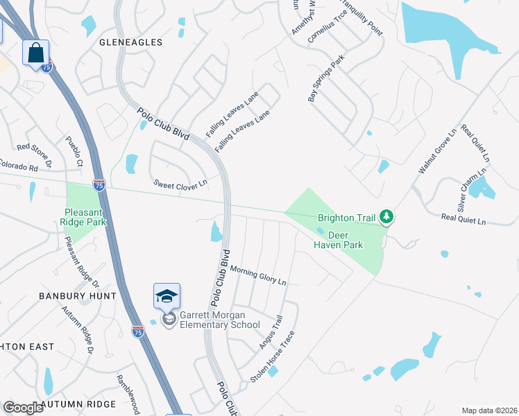 map of restaurants, bars, coffee shops, grocery stores, and more near 3417 Polo Club Boulevard in Lexington