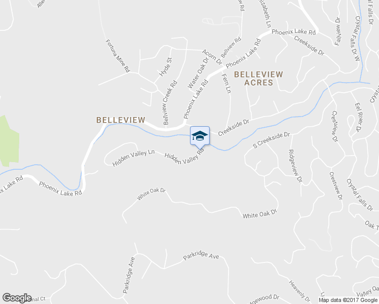 map of restaurants, bars, coffee shops, grocery stores, and more near 16270 Hidden Valley Road in Sonora