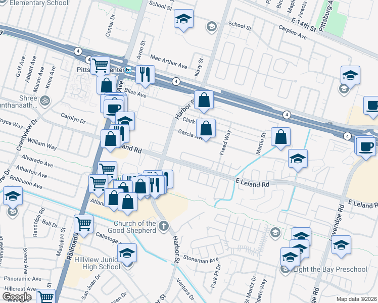 map of restaurants, bars, coffee shops, grocery stores, and more near 1559 Freed Circle in Pittsburg