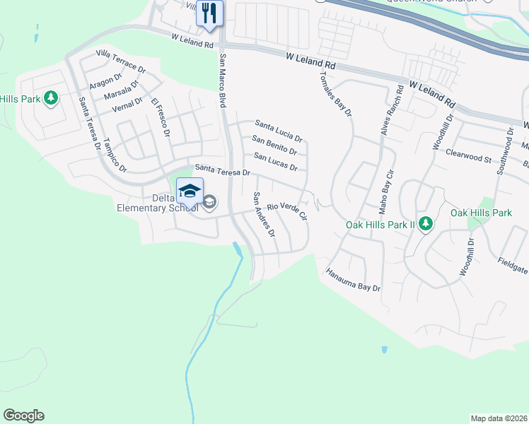 map of restaurants, bars, coffee shops, grocery stores, and more near 1804 San Andres Dr in Pittsburg