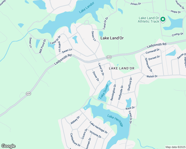 map of restaurants, bars, coffee shops, grocery stores, and more near 104 Dover Drive in Ruther Glen